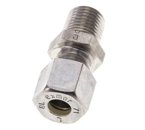 1/4'' NPT Male x 8L Stainless steel Straight Compression Fitting 315 Bar DIN 2353