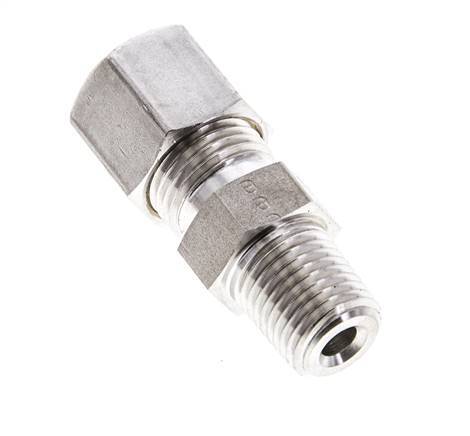 1/4'' NPT Male x 8S Stainless steel Straight Compression Fitting 630 Bar DIN 2353