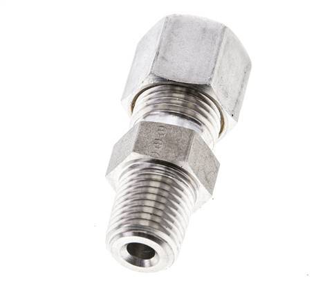 1/4'' NPT Male x 8S Stainless steel Straight Compression Fitting 630 Bar DIN 2353