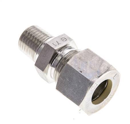 1/4'' NPT Male x 12L Stainless steel Straight Compression Fitting 315 Bar DIN 2353