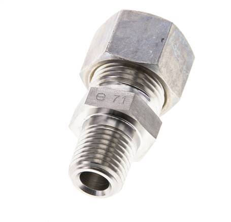 1/4'' NPT Male x 12L Stainless steel Straight Compression Fitting 315 Bar DIN 2353
