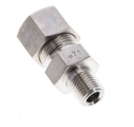1/4'' NPT Male x 12S Stainless steel Straight Compression Fitting 630 Bar DIN 2353