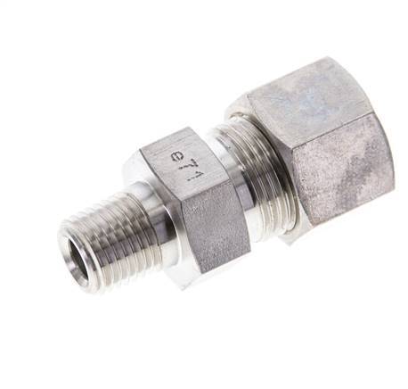 1/4'' NPT Male x 12S Stainless steel Straight Compression Fitting 630 Bar DIN 2353