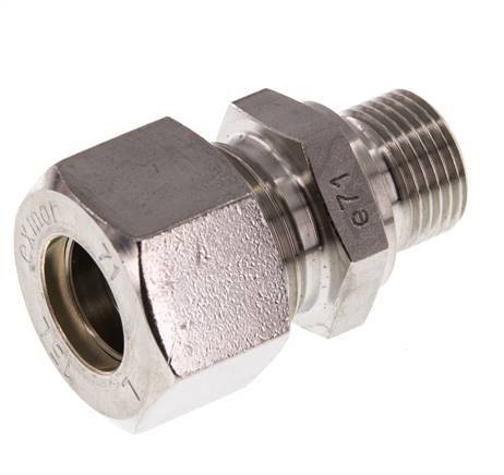 G 3/8'' Male x 15L Stainless steel Straight Compression Fitting 315 Bar DIN 2353