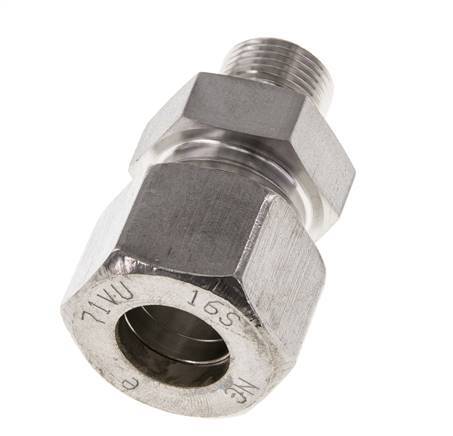 G 3/8'' Male x 16S Stainless steel Straight Compression Fitting 400 Bar DIN 2353