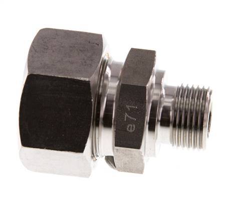 G 3/8'' Male x 18L Stainless steel Straight Compression Fitting 315 Bar DIN 2353