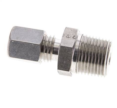 3/8'' NPT Male x 6L Stainless steel Straight Compression Fitting 315 Bar DIN 2353