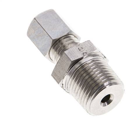 3/8'' NPT Male x 6L Stainless steel Straight Compression Fitting 315 Bar DIN 2353