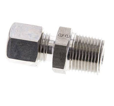 3/8'' NPT Male x 8L Stainless steel Straight Compression Fitting 315 Bar DIN 2353