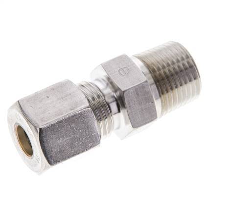 3/8'' NPT Male x 8S Stainless steel Straight Compression Fitting 630 Bar DIN 2353