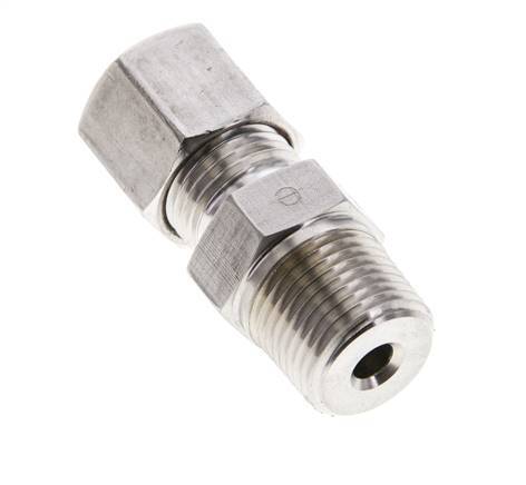 3/8'' NPT Male x 8S Stainless steel Straight Compression Fitting 630 Bar DIN 2353