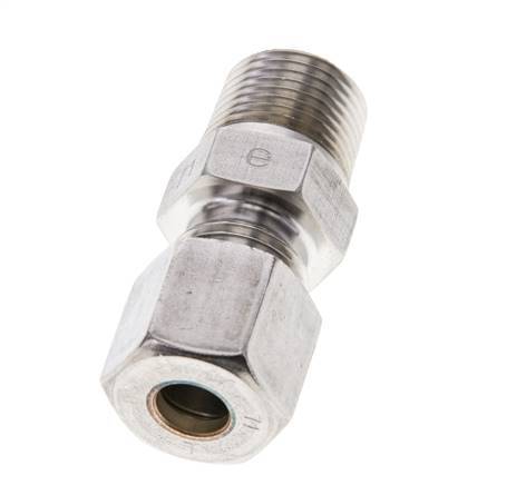 3/8'' NPT Male x 8S Stainless steel Straight Compression Fitting 630 Bar DIN 2353