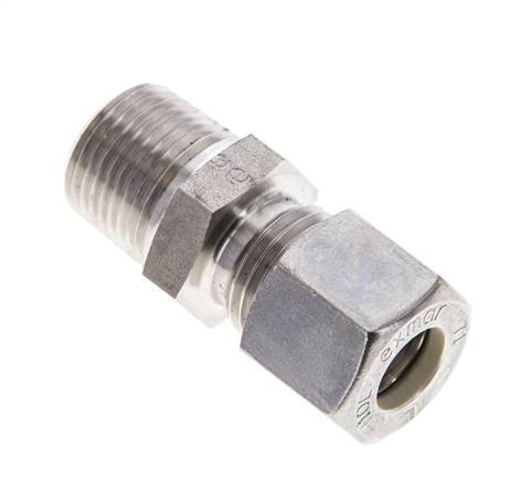 3/8'' NPT Male x 10L Stainless steel Straight Compression Fitting 315 Bar DIN 2353