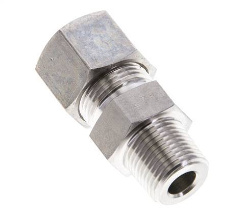 3/8'' NPT Male x 12S Stainless steel Straight Compression Fitting 630 Bar DIN 2353