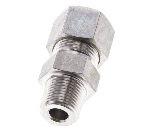 3/8'' NPT Male x 12S Stainless steel Straight Compression Fitting 630 Bar DIN 2353