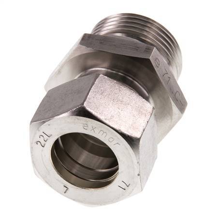 G 1'' Male x 22L Stainless steel Straight Compression Fitting 160 Bar DIN 2353