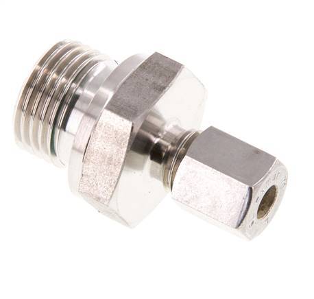 G 1/2'' Male x 6L Stainless steel Straight Compression Fitting with FKM Seal 315 Bar DIN 2353