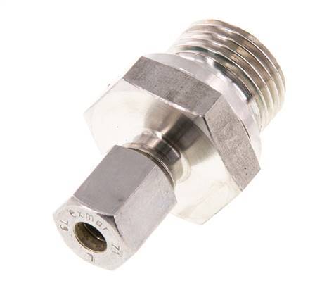 G 1/2'' Male x 6L Stainless steel Straight Compression Fitting with FKM Seal 315 Bar DIN 2353