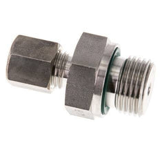 G 1/2'' Male x 6S Stainless steel Straight Compression Fitting with FKM Seal 630 Bar DIN 2353