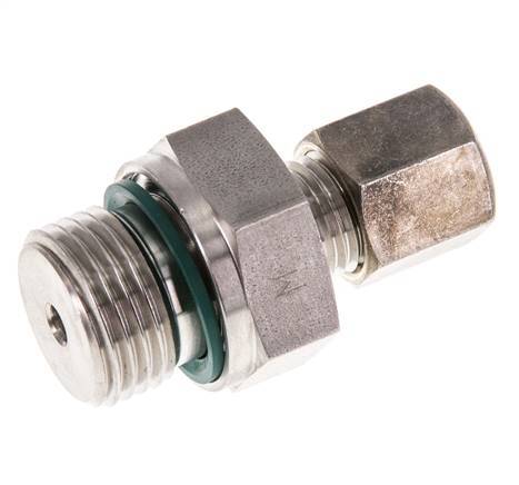 G 1/2'' Male x 6S Stainless steel Straight Compression Fitting with FKM Seal 630 Bar DIN 2353