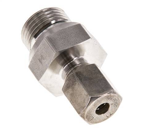 G 1/2'' Male x 6S Stainless steel Straight Compression Fitting with FKM Seal 630 Bar DIN 2353