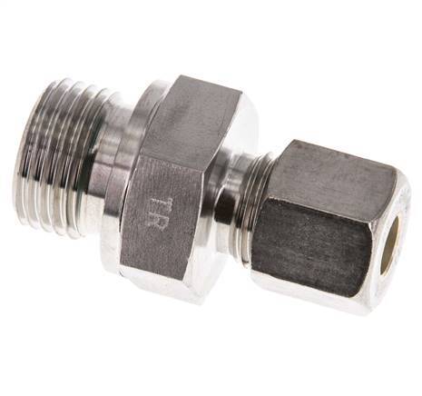 G 1/2'' Male x 8S Stainless steel Straight Compression Fitting with FKM Seal 630 Bar DIN 2353