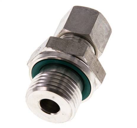 G 1/2'' Male x 10L Stainless steel Straight Compression Fitting with FKM Seal 315 Bar DIN 2353