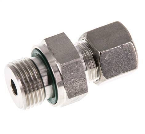 G 1/2'' Male x 10S Stainless steel Straight Compression Fitting with FKM Seal 630 Bar DIN 2353