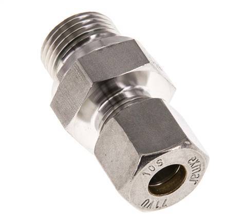 G 1/2'' Male x 10S Stainless steel Straight Compression Fitting with FKM Seal 630 Bar DIN 2353