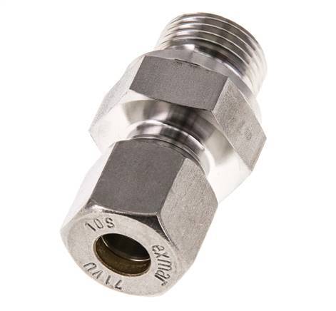 G 1/2'' Male x 10S Stainless steel Straight Compression Fitting with FKM Seal 630 Bar DIN 2353