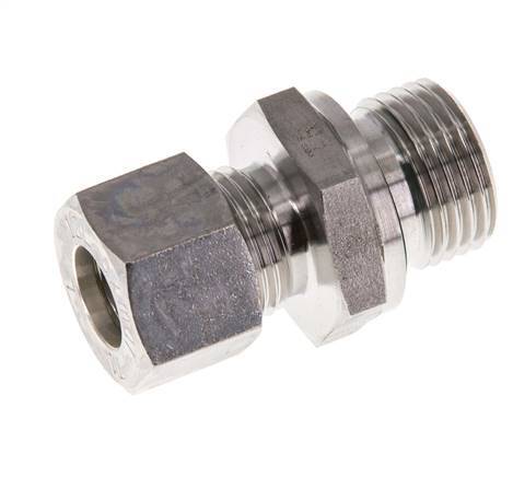 G 1/2'' Male x 12L Stainless steel Straight Compression Fitting with FKM Seal 315 Bar DIN 2353