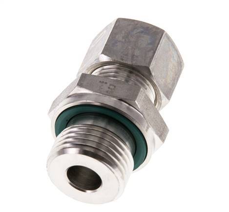 G 1/2'' Male x 12L Stainless steel Straight Compression Fitting with FKM Seal 315 Bar DIN 2353