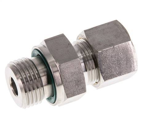 G 1/2'' Male x 12S Stainless steel Straight Compression Fitting with FKM Seal 630 Bar DIN 2353