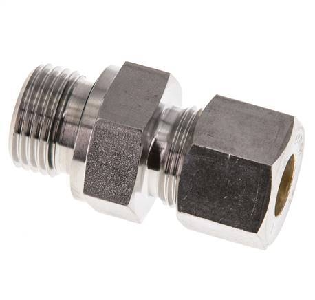 G 1/2'' Male x 12S Stainless steel Straight Compression Fitting with FKM Seal 630 Bar DIN 2353