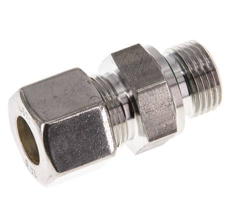 G 1/2'' Male x 14S Stainless steel Straight Compression Fitting with FKM Seal 630 Bar DIN 2353