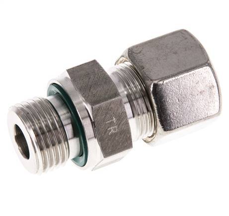 G 1/2'' Male x 14S Stainless steel Straight Compression Fitting with FKM Seal 630 Bar DIN 2353