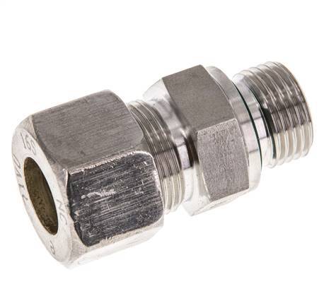 G 1/2'' Male x 16S Stainless steel Straight Compression Fitting with FKM Seal 400 Bar DIN 2353