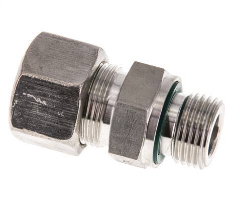 G 1/2'' Male x 16S Stainless steel Straight Compression Fitting with FKM Seal 400 Bar DIN 2353
