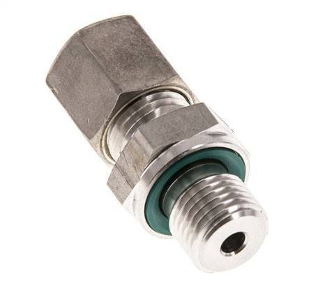 G 1/4'' Male x 6S Stainless steel Straight Compression Fitting with FKM Seal 630 Bar DIN 2353