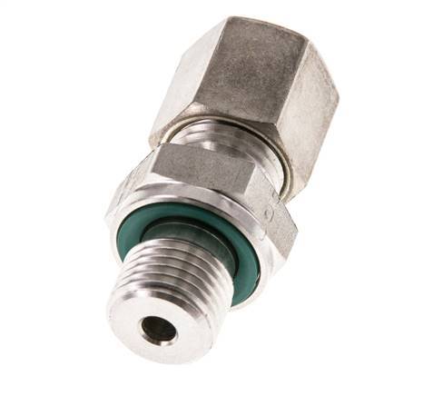 G 1/4'' Male x 6S Stainless steel Straight Compression Fitting with FKM Seal 630 Bar DIN 2353