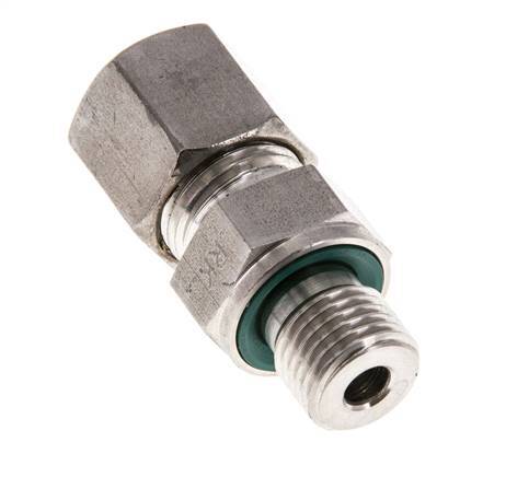 G 1/4'' Male x 8S Stainless steel Straight Compression Fitting with FKM Seal 630 Bar DIN 2353