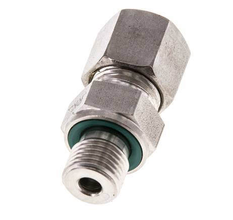 G 1/4'' Male x 8S Stainless steel Straight Compression Fitting with FKM Seal 630 Bar DIN 2353