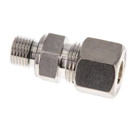 G 1/4'' Male x 10S Stainless steel Straight Compression Fitting with FKM Seal 630 Bar DIN 2353