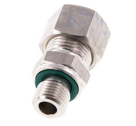 G 1/4'' Male x 12L Stainless steel Straight Compression Fitting with FKM Seal 315 Bar DIN 2353