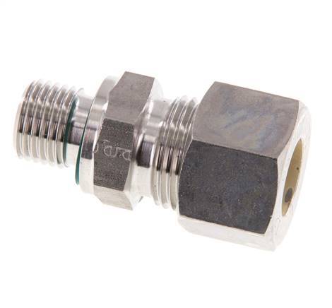 G 1/4'' Male x 12L Stainless steel Straight Compression Fitting with FKM Seal 315 Bar DIN 2353