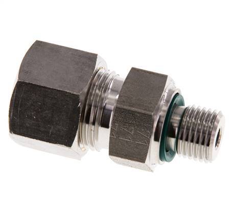 G 1/4'' Male x 12S Stainless steel Straight Compression Fitting with FKM Seal 630 Bar DIN 2353