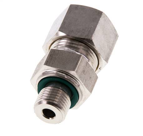 G 1/4'' Male x 12S Stainless steel Straight Compression Fitting with FKM Seal 630 Bar DIN 2353