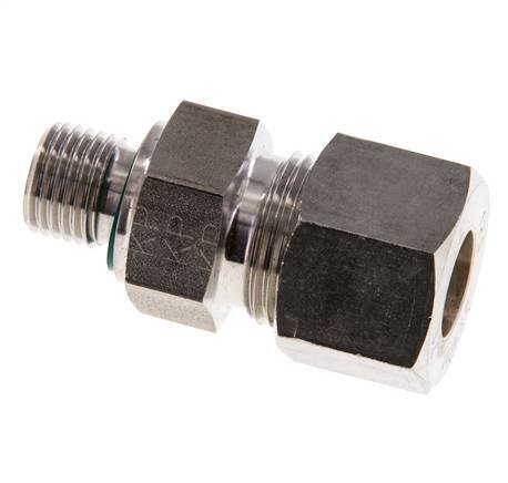 G 1/4'' Male x 12S Stainless steel Straight Compression Fitting with FKM Seal 630 Bar DIN 2353