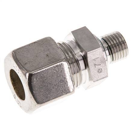 G 1/4'' Male x 14S Stainless steel Straight Compression Fitting with FKM Seal 630 Bar DIN 2353