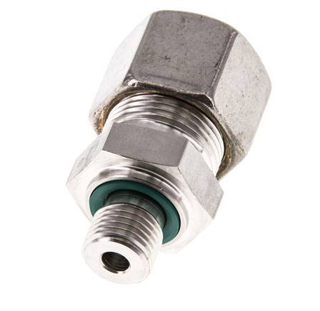 G 1/4'' Male x 14S Stainless steel Straight Compression Fitting with FKM Seal 630 Bar DIN 2353